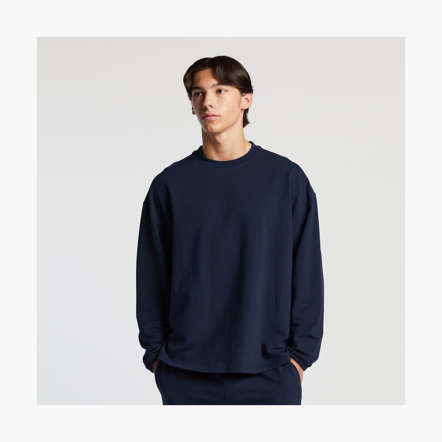 Navy | Front view of male in Kyoto Long Sleeve in Navy