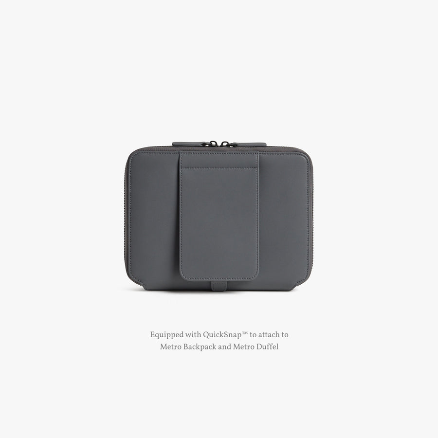 Dover Grey (Vegan Leather) | Back view of Metro Folio Kit in Dover Grey