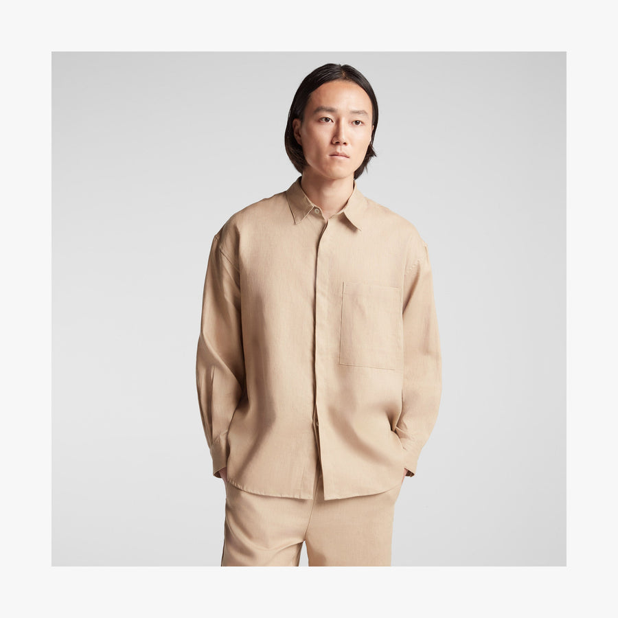 Cliff Stone | Front view of man in Algarve Shirt in Cliff Stone