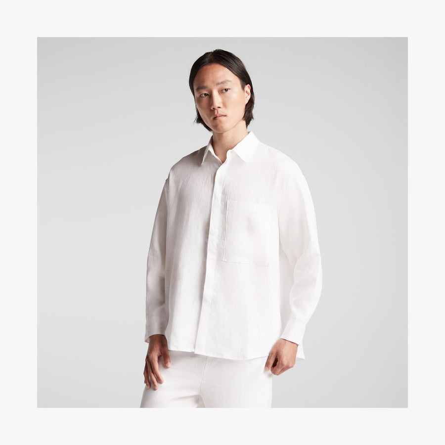 White | Front view of man in Algarve Shirt in White