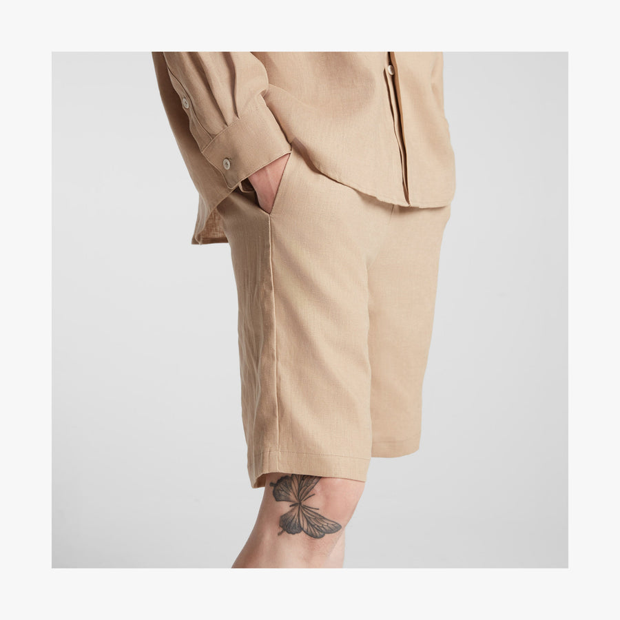 Cliff Stone | Side view of Algarve Shorts in Cliff Stone