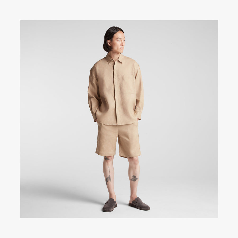 Cliff Stone | Full body front view of Algarve Shorts in Cliff Stone