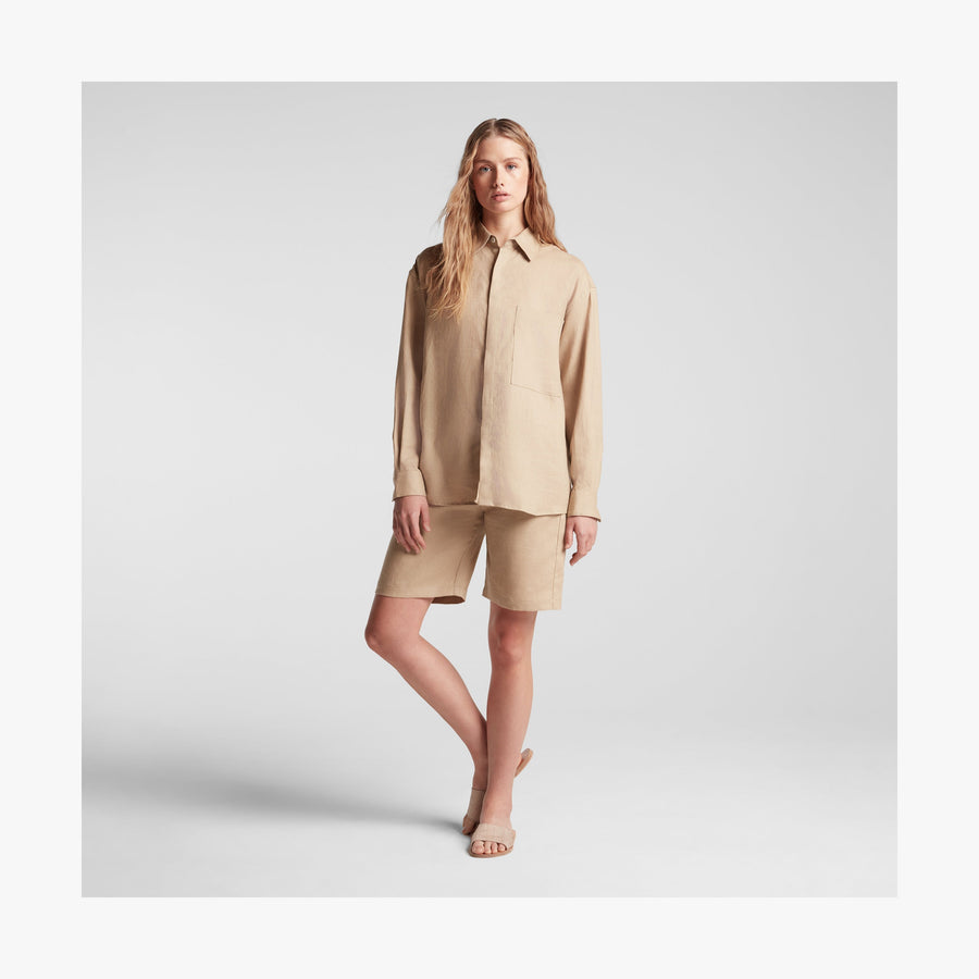 Cliff Stone | Full body front view of Algarve Shorts in Cliff Stone