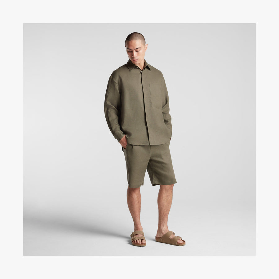 Dune Grass | Full body front view of Algarve Shorts in Dune Grass