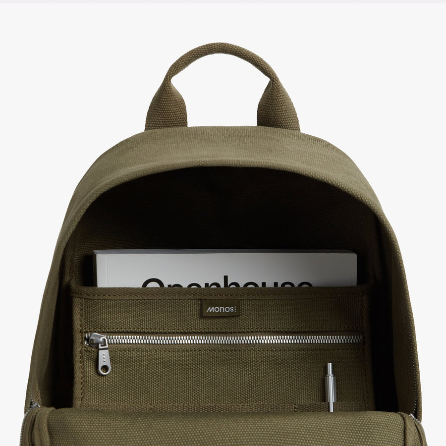 Moss | Interior view of Gesso Backpack in Moss