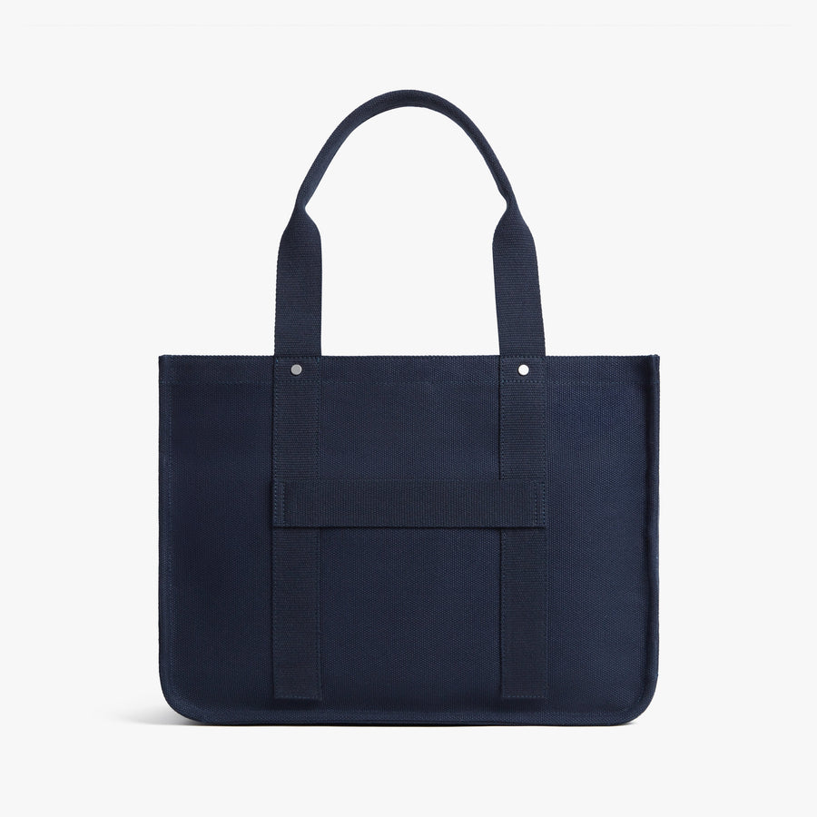 Abyss Blue | Back view of Gesso Tote in Abyss Blue