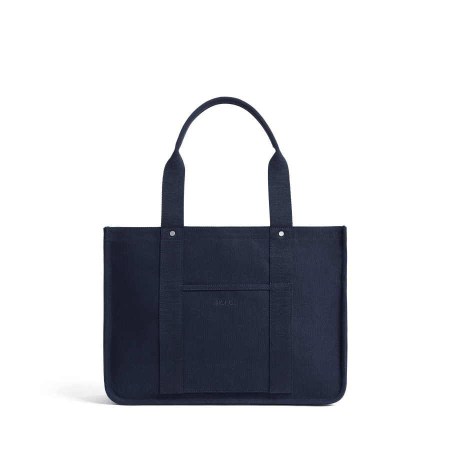 Abyss Blue Scaled | Front view of Gesso Tote in Abyss Blue