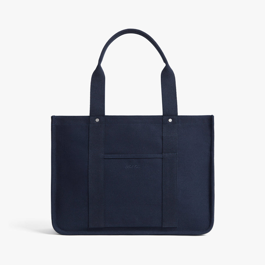 Abyss Blue | Front view of Gesso Tote in Abyss Blue