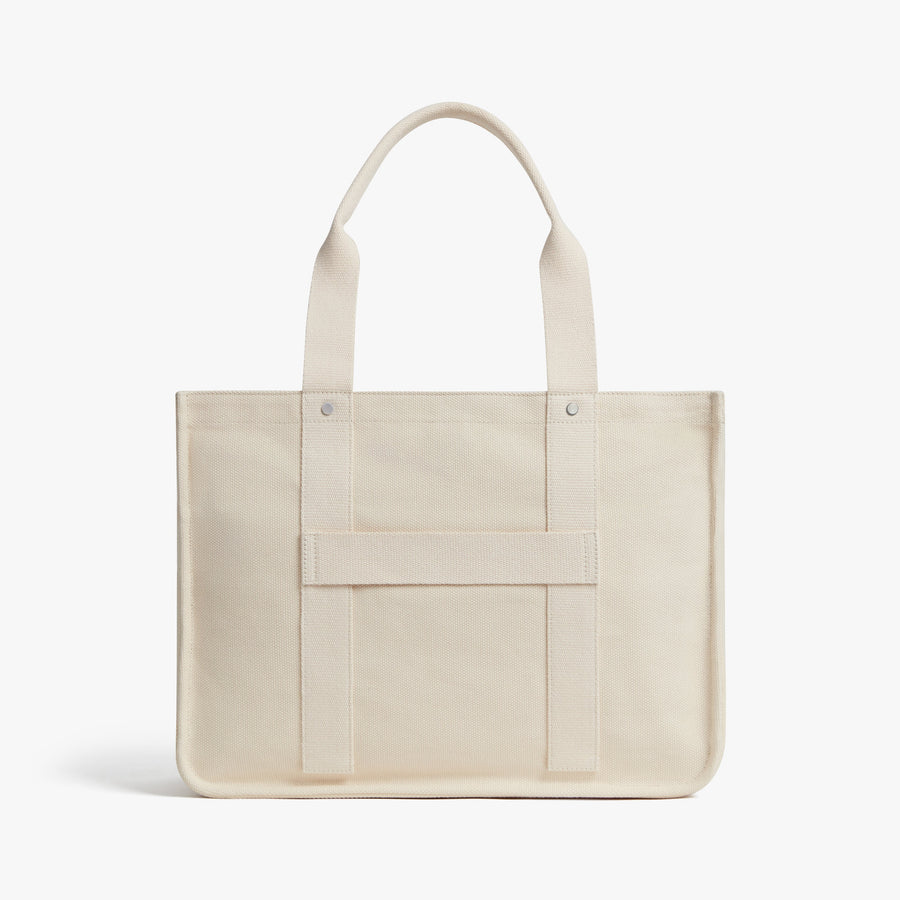 Ecru | Back view of Gesso Tote in Ecru