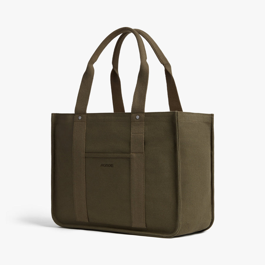 Moss | Angled view of Gesso Tote in Moss