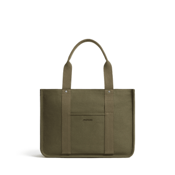 Front view of Gesso Tote in Moss