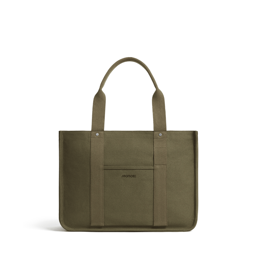 Moss Scaled | Front view of Gesso Tote in Moss