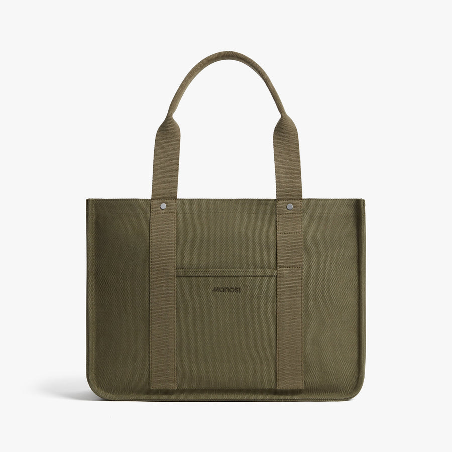 Moss | Front view of Gesso Tote in Moss