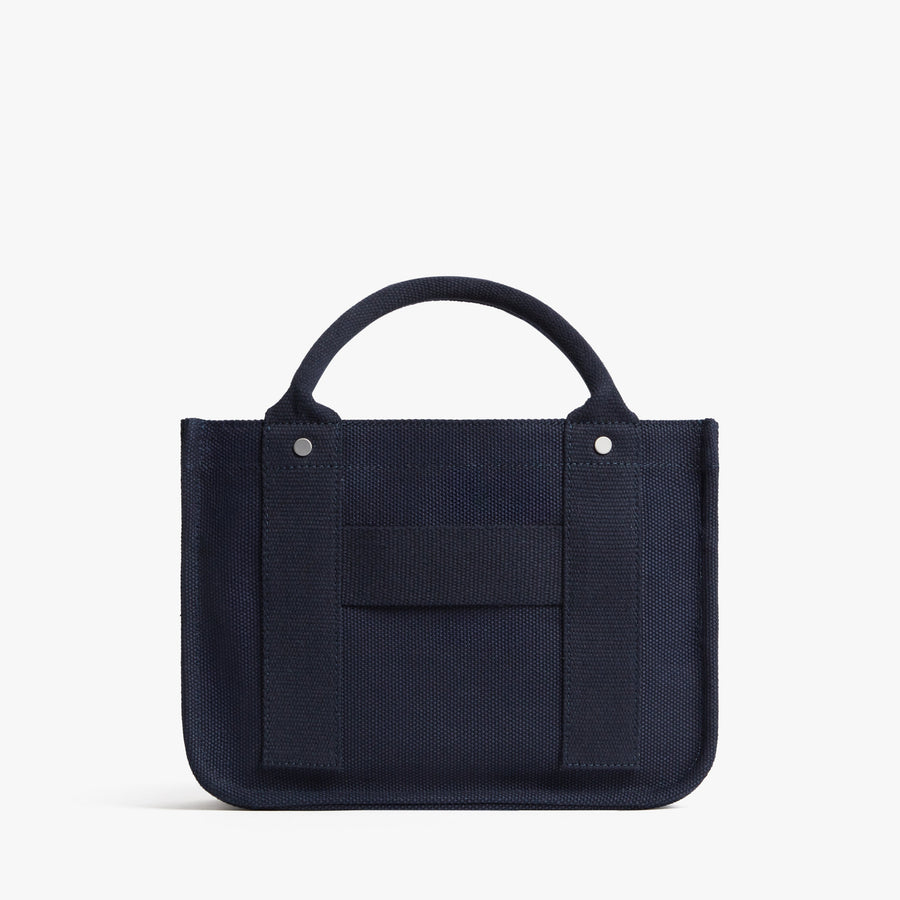 Abyss Blue | Back view of Gesso Small Tote in Abyss Blue