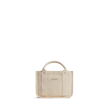Front view of Gesso Small Tote in Ecru