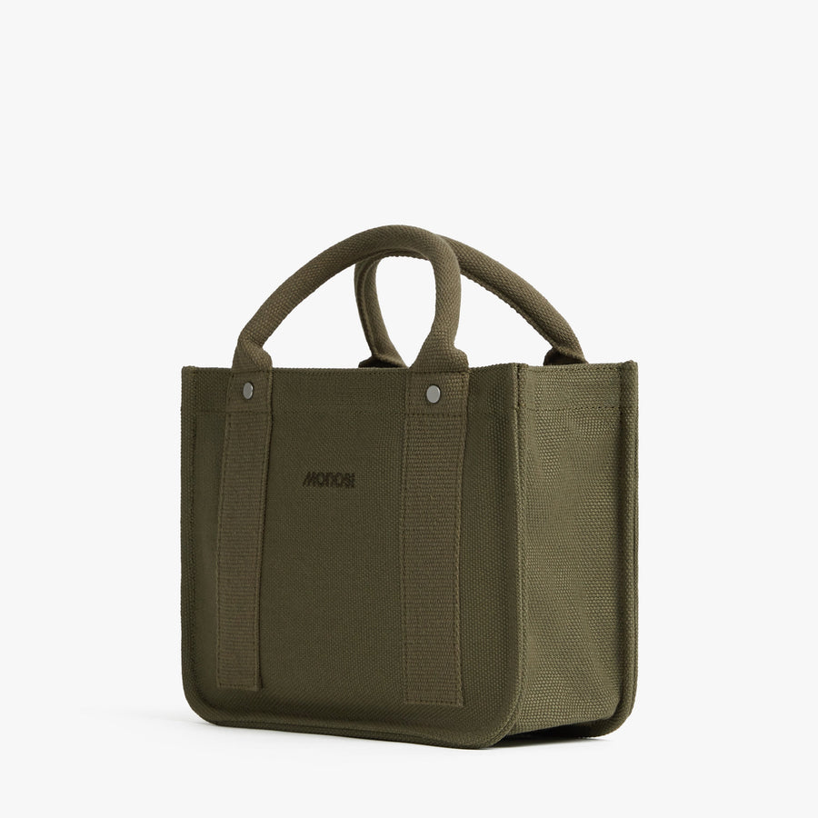 Moss | Angled view of Gesso Small Tote in Moss