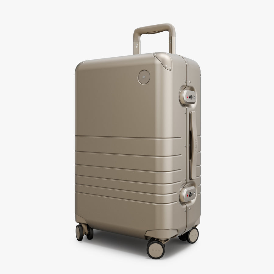 Champagne | Angled view of Hybrid Carry-On Plus in Champagne