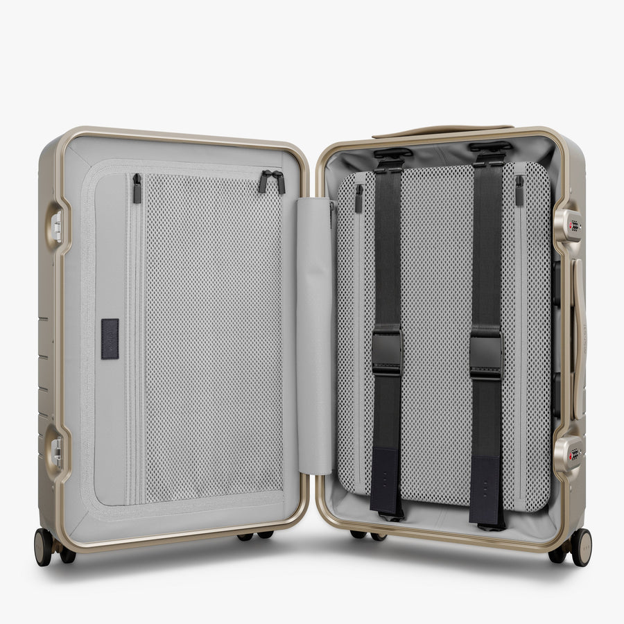 Champagne | Inside view of Hybrid Carry-On Plus in Champagne