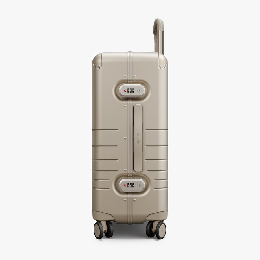 Champagne | Side view of Hybrid Carry-On Plus in Champagne