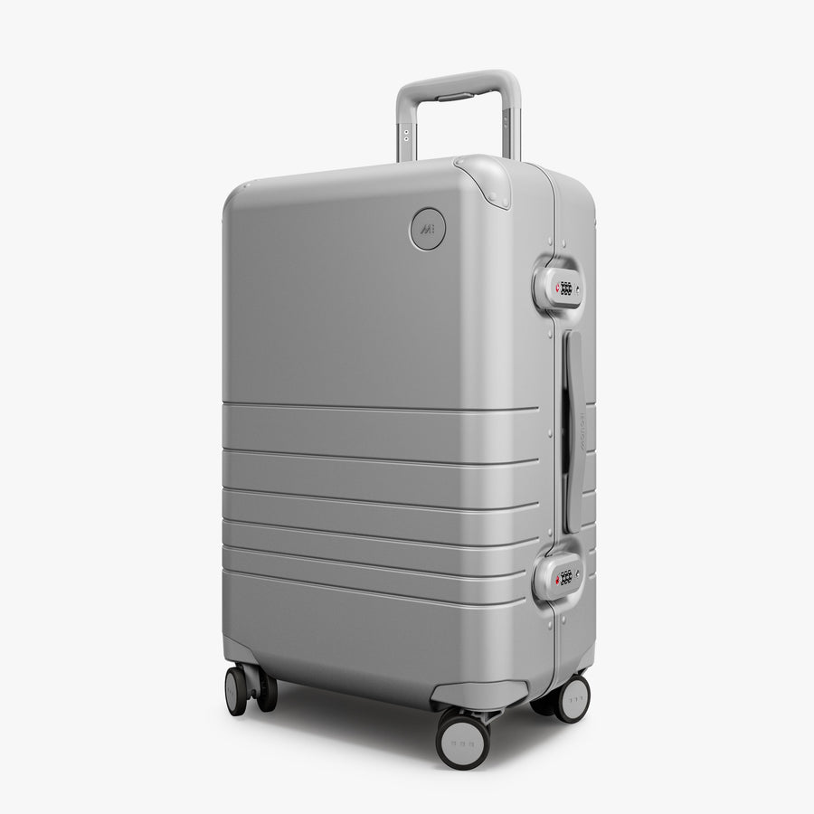 Silver | Angled view of Hybrid Carry-On Plus in Silver