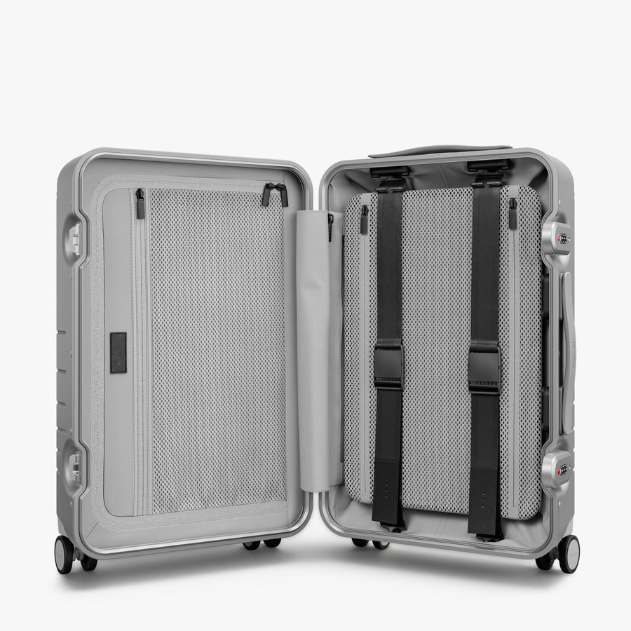 Silver | Inside view of Hybrid Carry-On in Silver