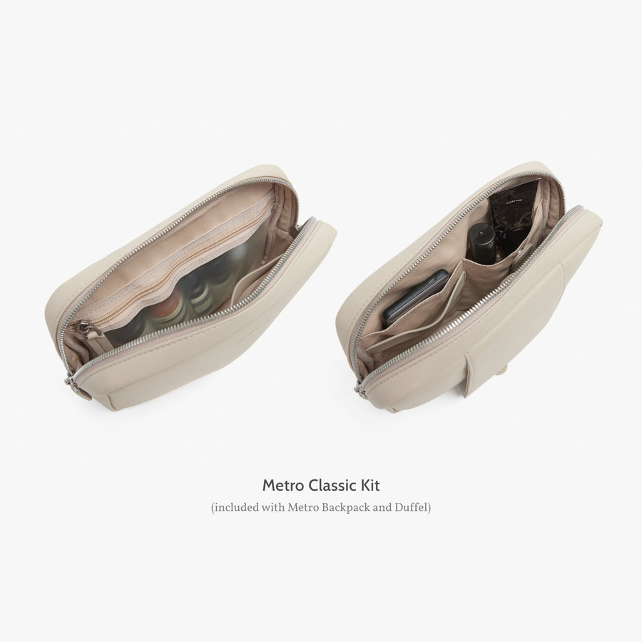 Ivory (Vegan Leather) | Metro Classic Kit included with Metro Backpack and Duffel in Ivory