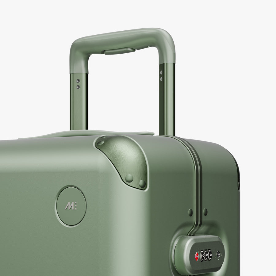 Mint | Luggage handle view of Hybrid Carry-On Plus in Mint