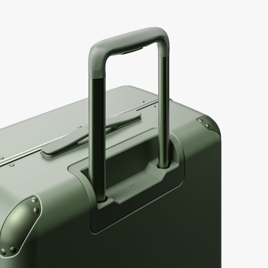Mint | Extended luggage handle view of Hybrid Check-In Medium in Mint