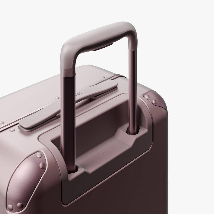 Orchid | Extended luggage handle view of Hybrid Carry-On in Orchid