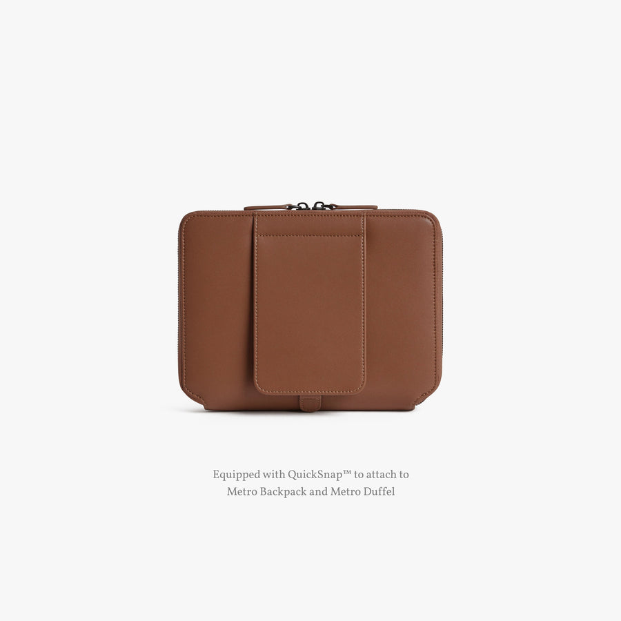 Mahogany (Vegan Leather) | Back view of Metro Folio Kit in Mahogany