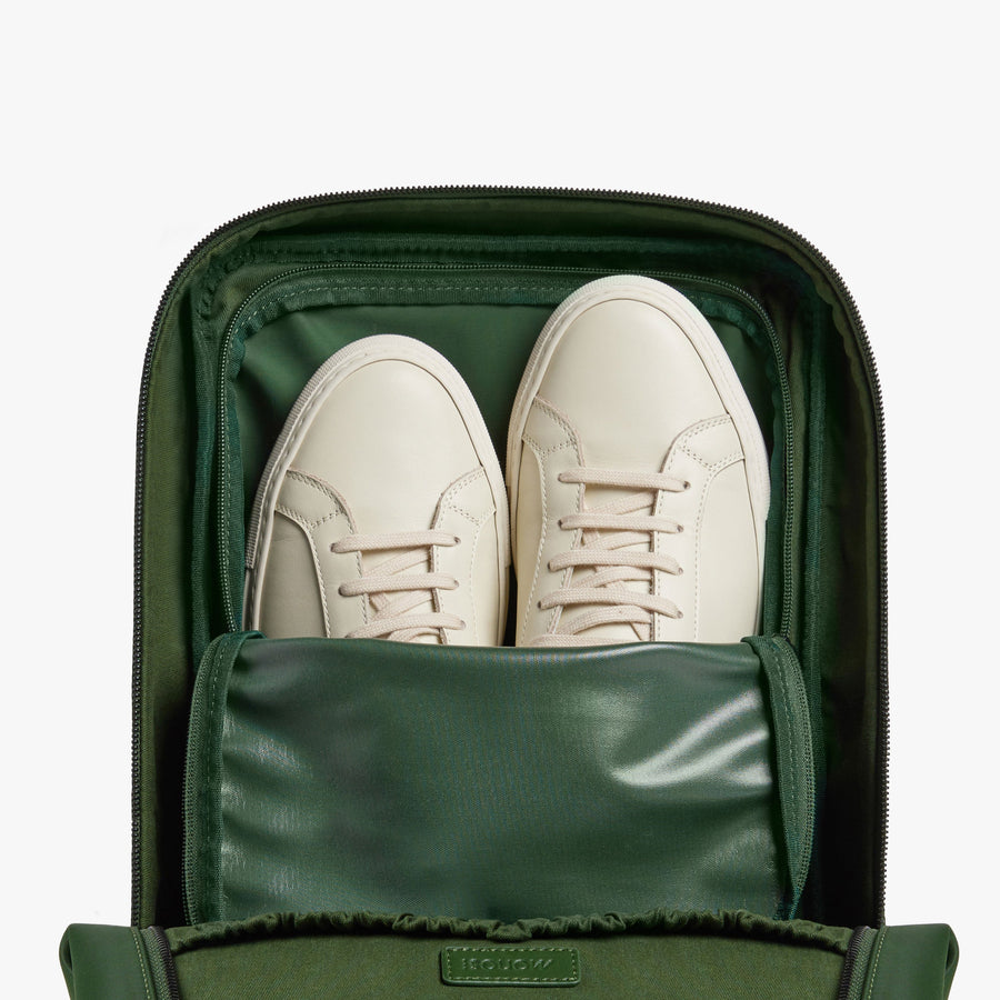 Juniper Green | Inside view of Metro Backpack Juniper Green