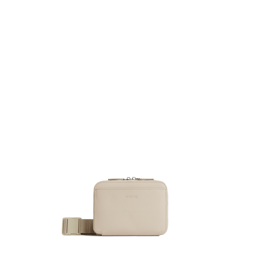Ivory (Vegan Leather) Scaled | Front view of Metro Belt Bag in Ivory