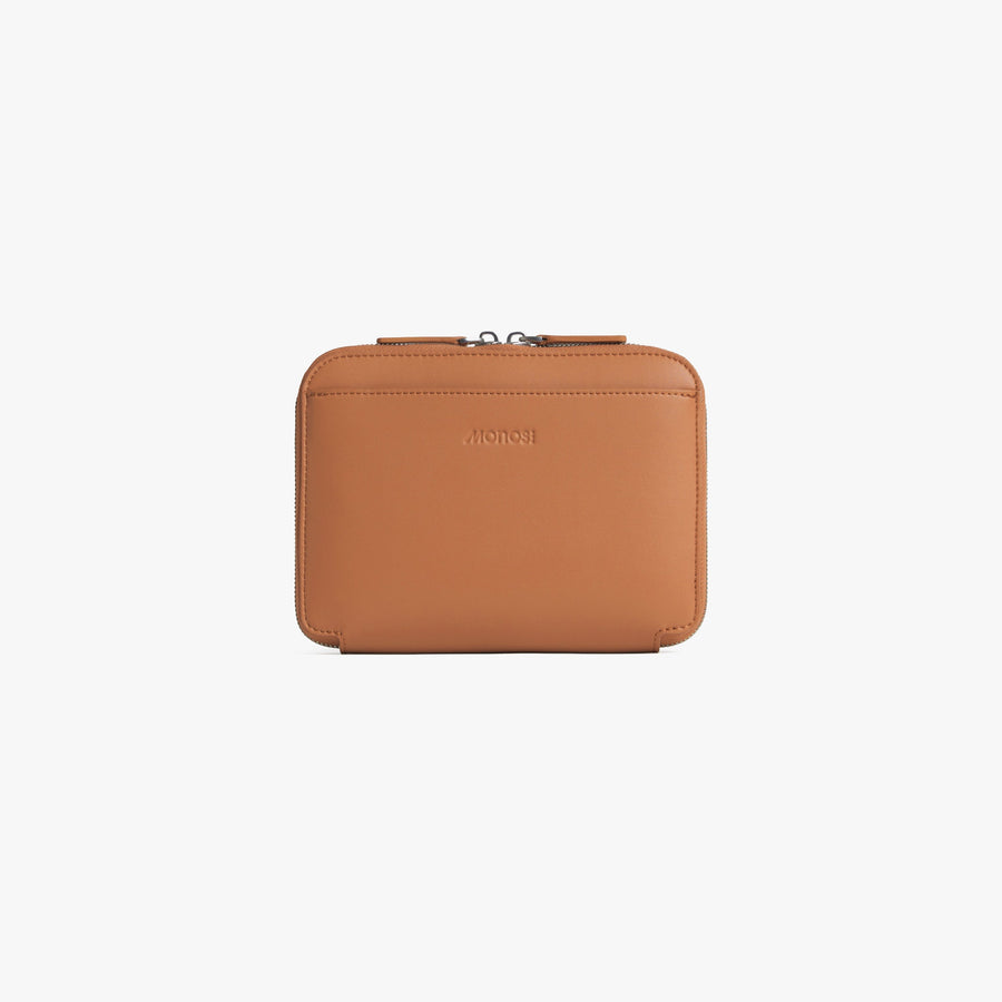 Saddle Tan (Vegan Leather) | Front view of Metro Belt Bag in Saddle Tan