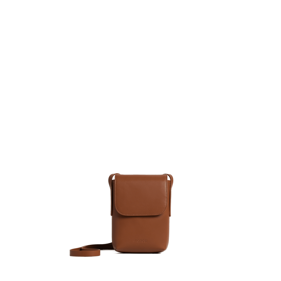 Mahogany (Vegan Leather) Scaled | Front view of Metro Mini Crossbody Mahogany