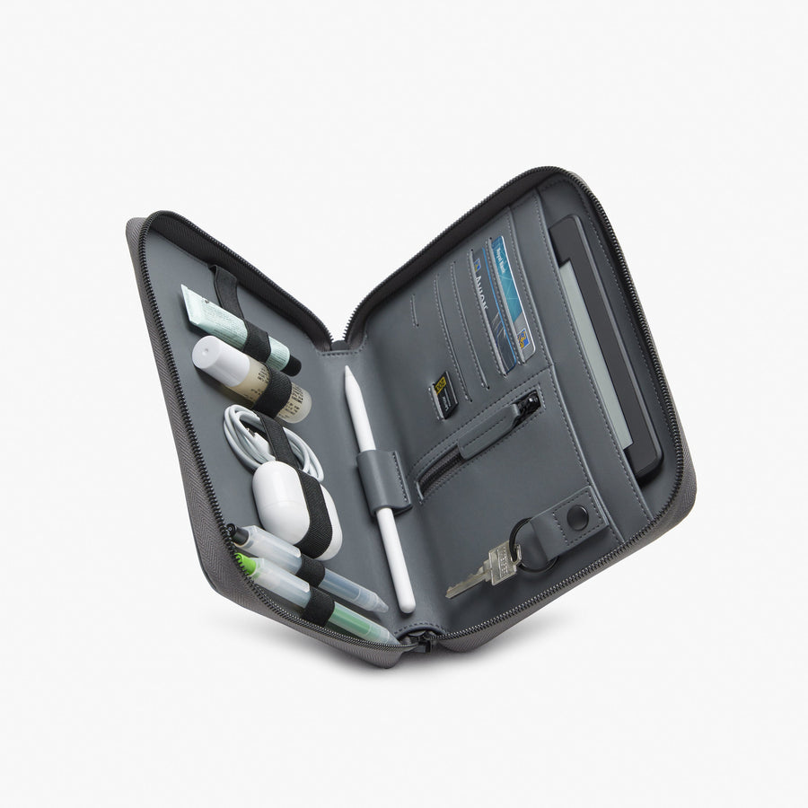 Dover Grey (Vegan Leather) | Inside Angle view of Metro Folio Kit in Dover Grey