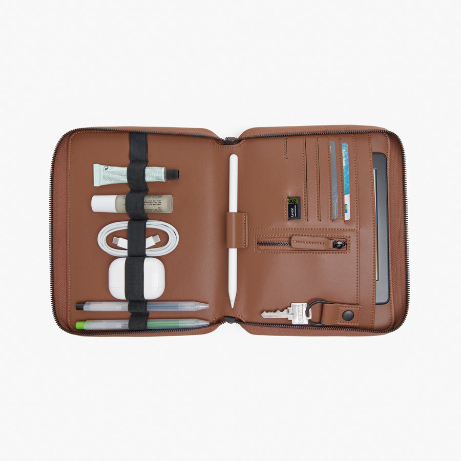 Mahogany (Vegan Leather) | Inside view of Metro Folio Kit in Mahogany