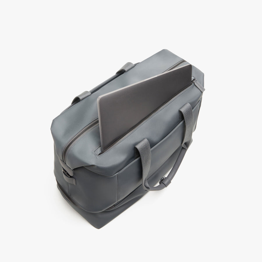 Dover Grey | Laptop sleeve view of Metro Weekender in Dover Grey