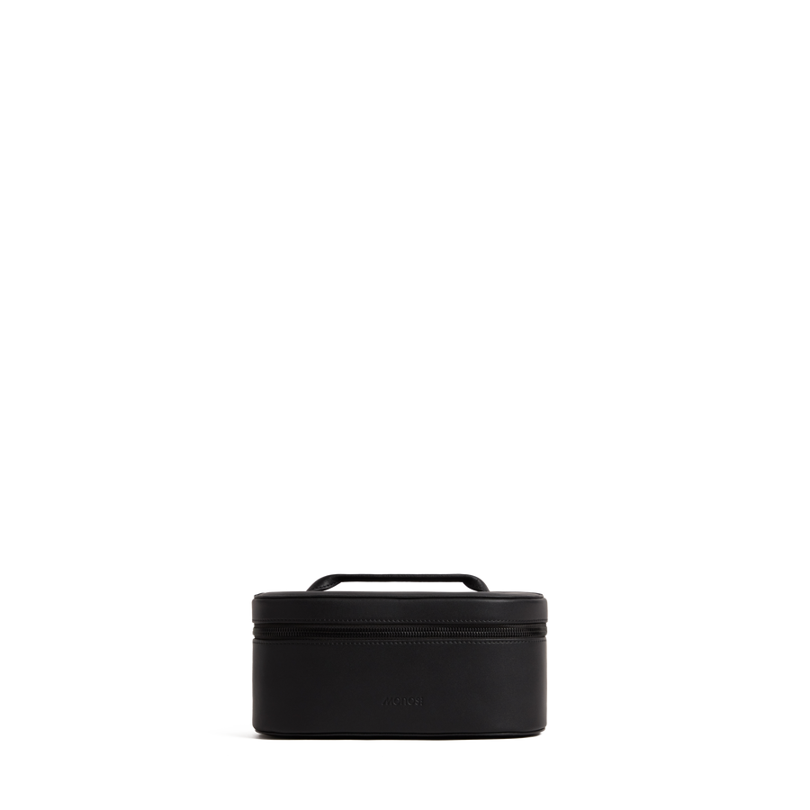 Carbon Black (Vegan Leather) Scaled | Metro Cosmetic Case in Carbon Black