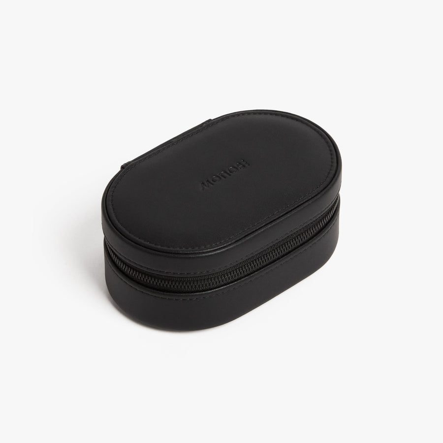 Carbon Black (Vegan Leather) | Travel Jewelry Case in Carbon Black
