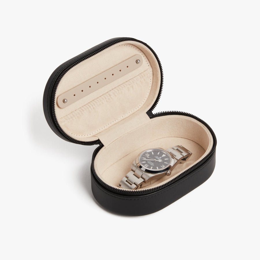 Carbon Black (Vegan Leather) | Travel Jewelry Case in Carbon Black