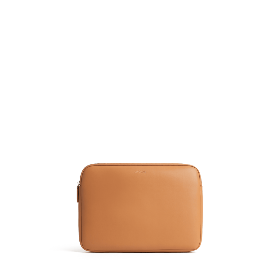 14-inch / Saddle Tan (Vegan Leather) Scaled | Metro Laptop Sleeve in Saddle Tan