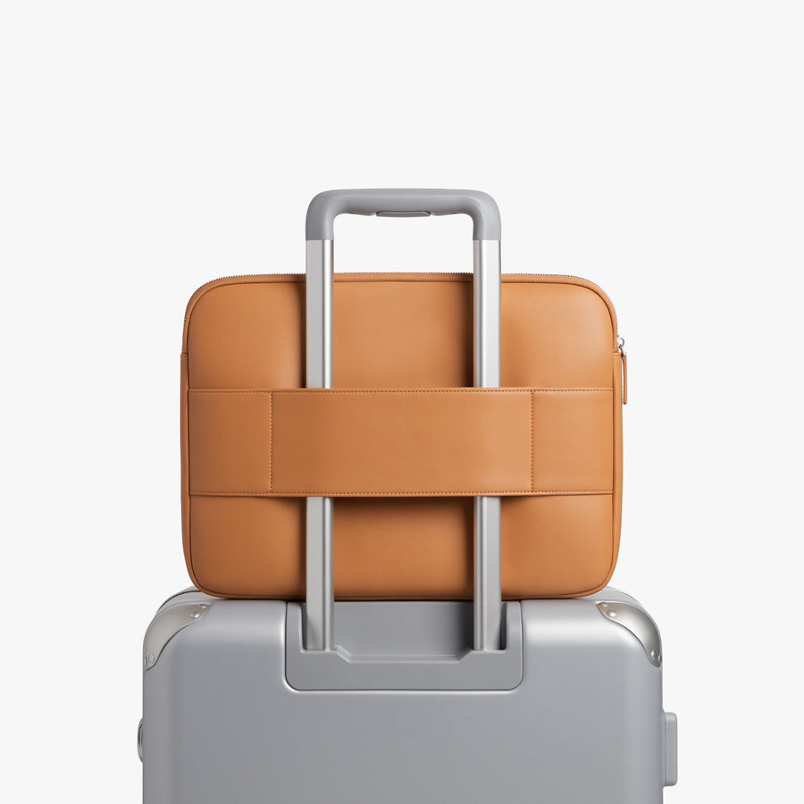 16-inch / Saddle Tan (Vegan Leather) | Metro Laptop Sleeve in Saddle Tan