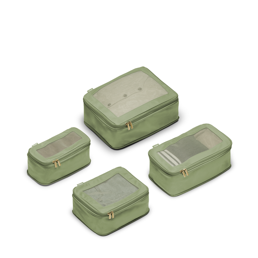 Set of Four / Cactus Scaled | This is a photo of a set of four compressible packing cubes in Cactus