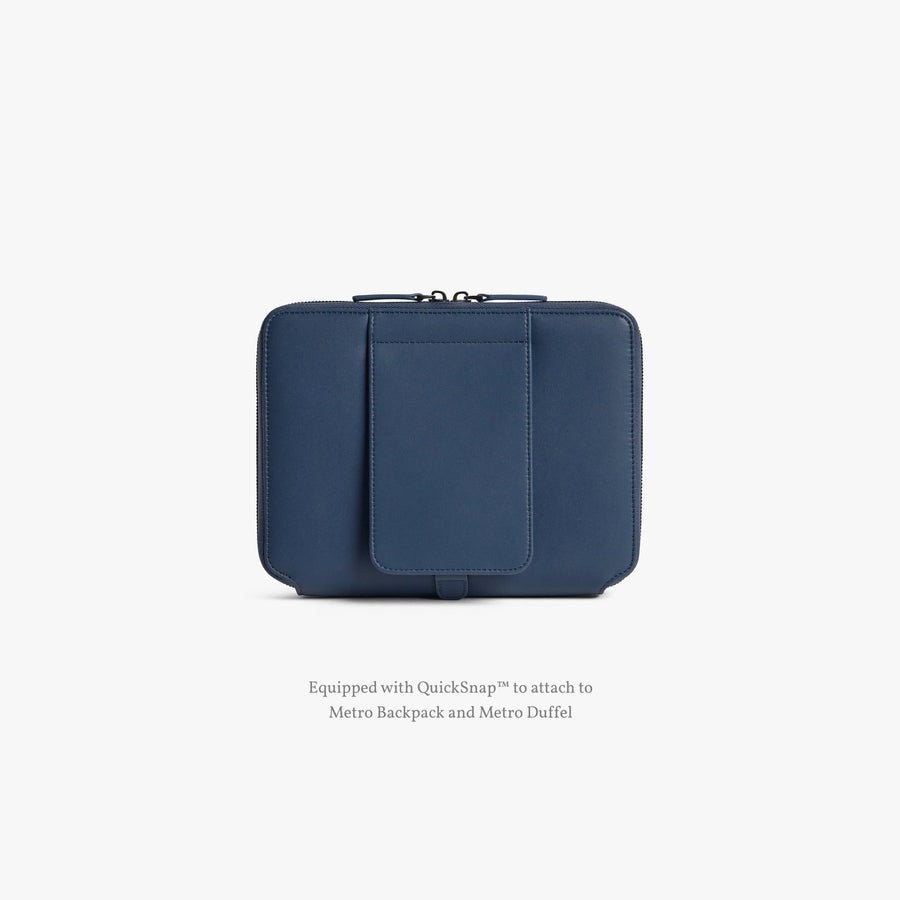 Oxford Blue (Vegan Leather) | Back view of Metro Folio Kit in Oxford Blue