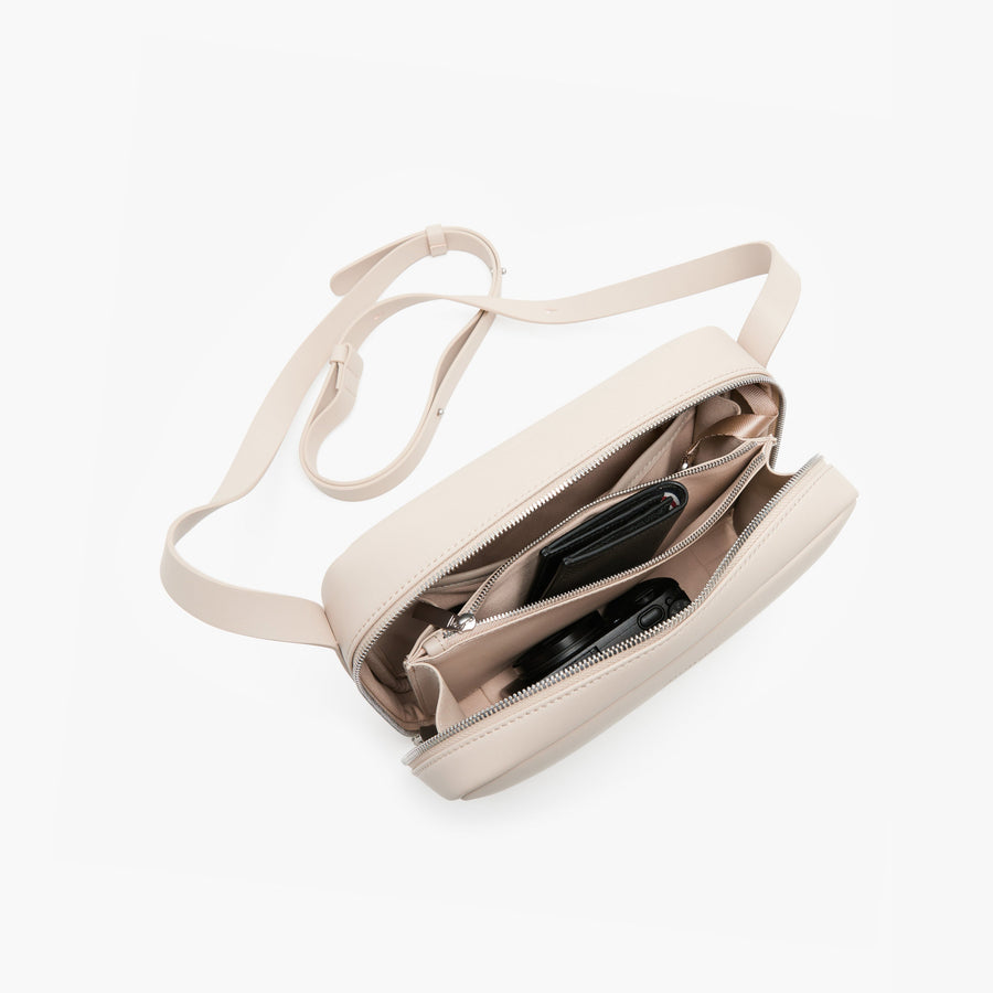 Ivory (Vegan Leather) | Angled view of Metro Crossbody in Ivory