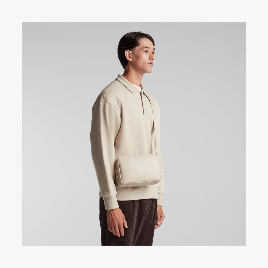 Ivory (Vegan Leather) | Angled view of Metro Crossbody in Ivory