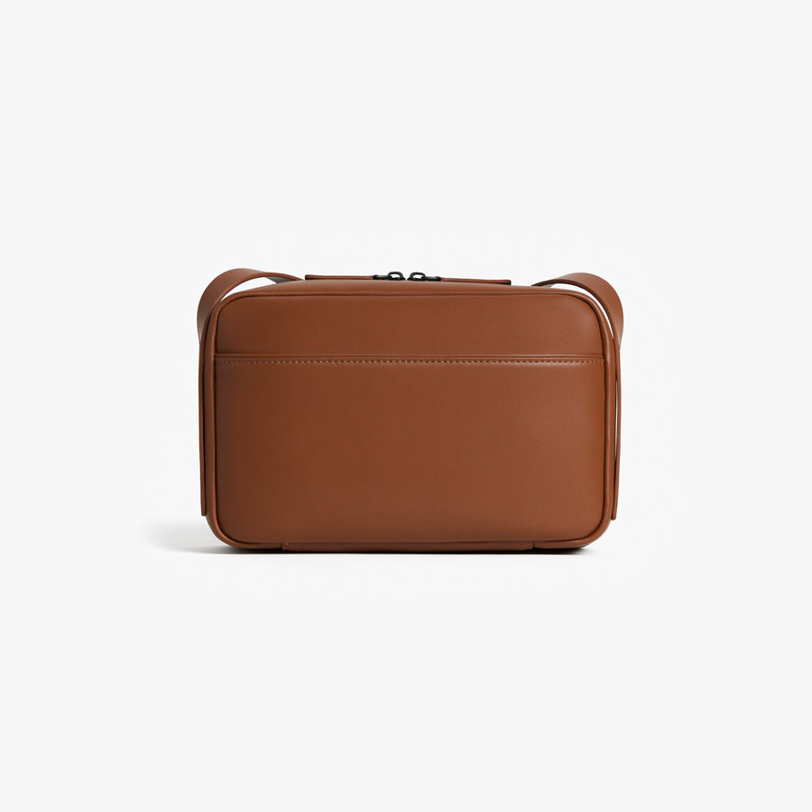 Mahogany (Vegan Leather) | Back view of Metro Crossbody Mahogany