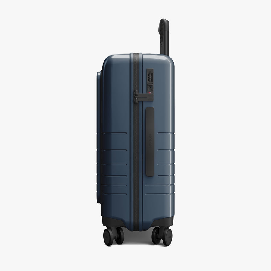 Arles Blue (Glossy) | Side view of Carry-On Pro Plus in Arles Blue