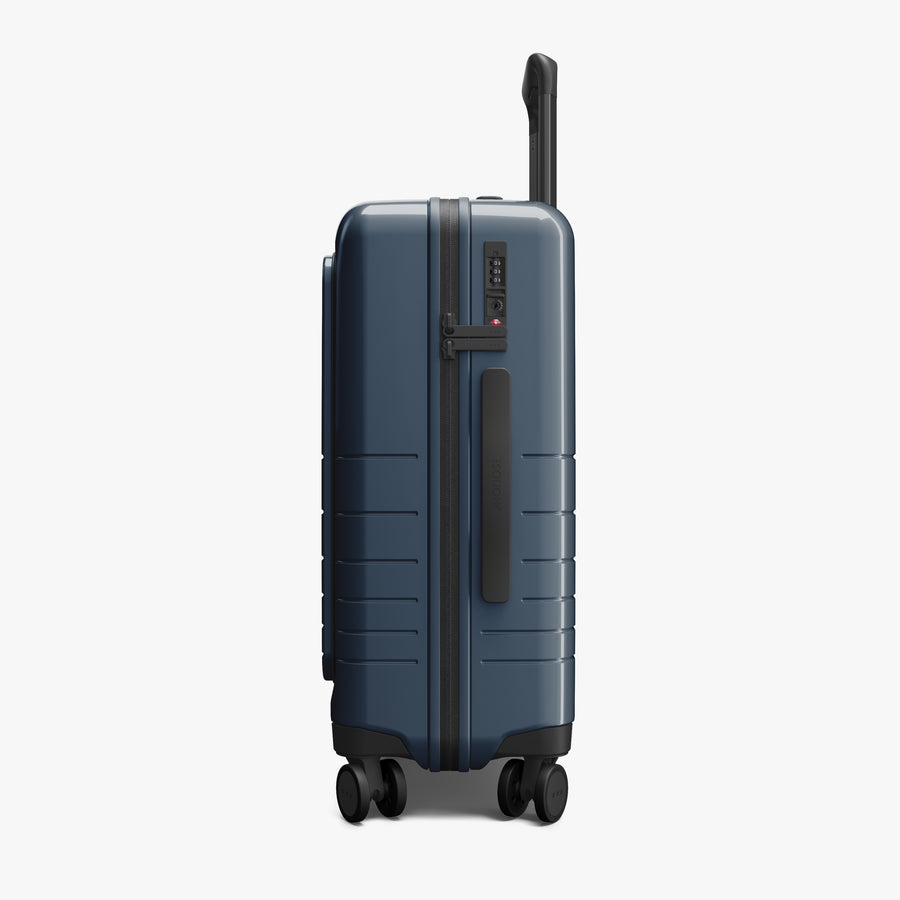 Arles Blue (Glossy) | Side view of Carry-On Pro in Arles Blue