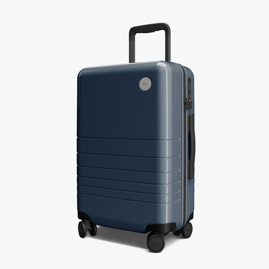 Arles Blue (Glossy) | Angled view of Carry-On in Arles Blue